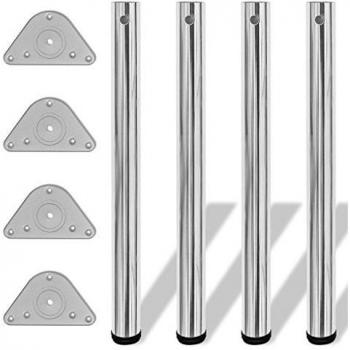 4 Chrome Legs for Table Height Adjustment 710 mm