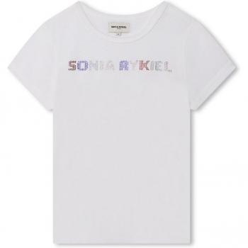 Rhinestone‑Embossed White Tee for Kids (Size 6Y) – Sonia Rykiel