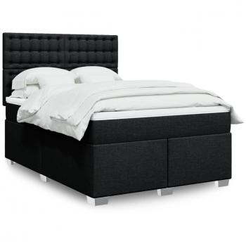 VidaXL Boxspringbett mit Matratze, 140 x 190 cm, Schwarz