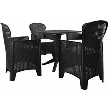 VidaXL Garten-Essgruppe 5-teilig aus Kunststoff Rattan