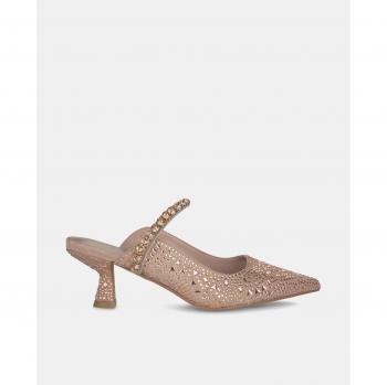 Zapatos de salón de mujer con tacón rosa y brillos Alma en Pena