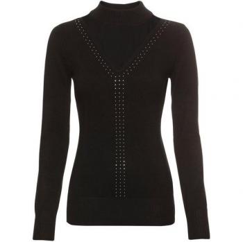 Eleganter Stehkragenpullover in Schwarz