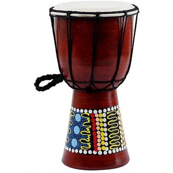 Bongo Afro 5 de Madera pintado, piel falsa