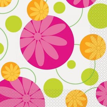 Serviettes de Fête en Papier Fleurs d'Été (16 pièces) Noir