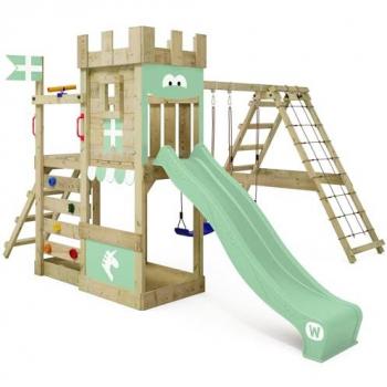Aire de jeux DragonFlyer en bois avec balançoire et toboggan