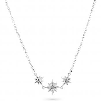 Radiant Damenhalskette 50 cm aus Silber mit Sternen RY000037