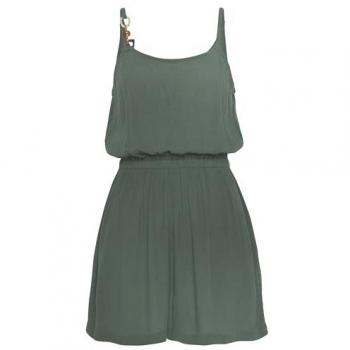 Damen Kurzoverall LASCANA, gekreppte Viskose, Khaki Gr. 42