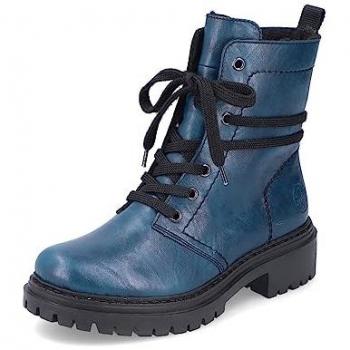 Rieker Damenstiefelette, blau, mit dekorativer Schnürung