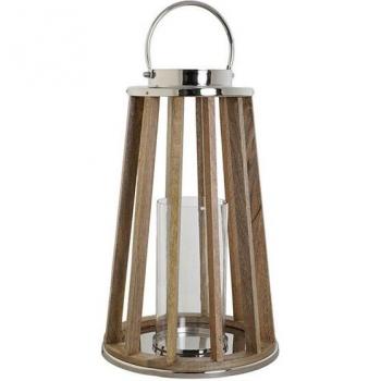 Portavelas Elegante de Mango y Cristal 32x32x51