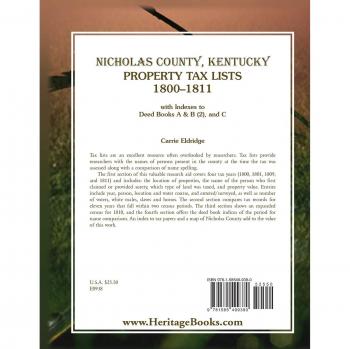 Nicholas County, Kentucky, Property Tax Lists, 1800-1811 with indexes to Deed Books A&B