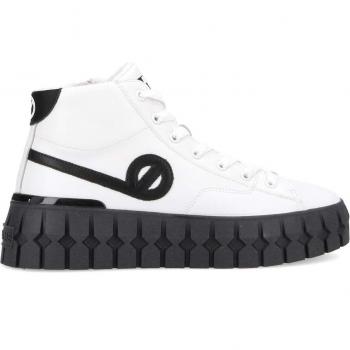Leder‑Turnschuh Play Mid High Top, Weiß – Damen 37