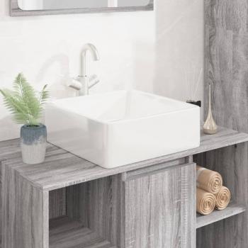 Square Wash Basin 37x37x13 cm White Ceramic vidaXL