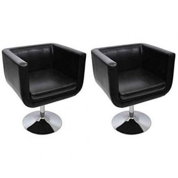 VidaXL Barhocker Set 2 Stk. Kunstleder Schwarz