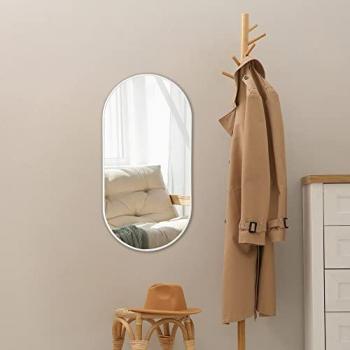 Bianco opaco specchio ovale 30×60 cm per pareti