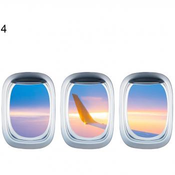 Autocollants de fenêtre en forme d'avion, 3 pièces