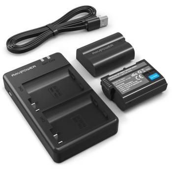 Nikon EN-EL15 Double Charger + 2 Power‑Banks 2100 mAh