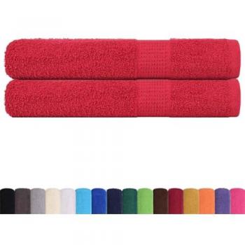 Set di asciugamani rossi 2 pezzi 100x200 cm 360 g/m² 100% cotone