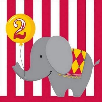 Creative Party Circus Time 2nd Birthday Napkins (Pack of 16)