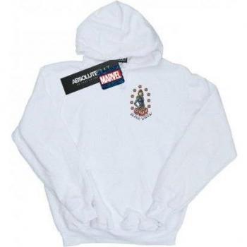 Black Widow Breast Print Crewneck Hoodie – Men’s White