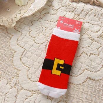 Kinder-Socken aus Frottee für den Winter, Thema Weihnachten: Schneeflocke & Weihnachtselch