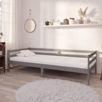 Sofá cama gris de pino macizo 90x200 cm