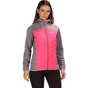 Regatta Damen Andreson IV Hybrid Daunenjacke, Leicht und Wasserabweisend, Rock Grey/Neon Pink, 38 EU