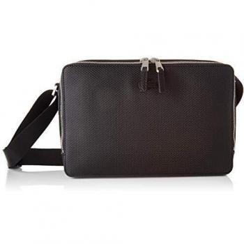 Lacoste Chantaco 26cm Shoulder Bag in Black Leather