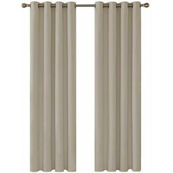 Deconovo Bedroom Blackout Curtain Set, 135x240cm, Beige