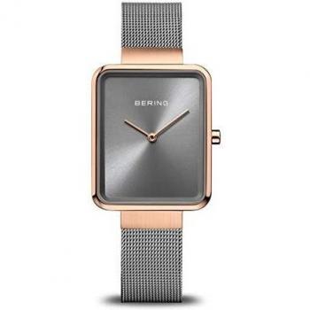 Bering Women's Polished Rose Gold & Grey Wristwatch