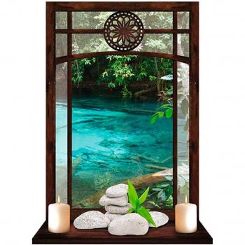 Aufkleber 'Braun-Blauer Zen Garten' 50x70 cm