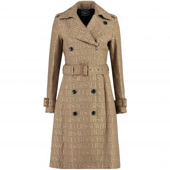 Versace Allover Double-Breasted Trench Coat