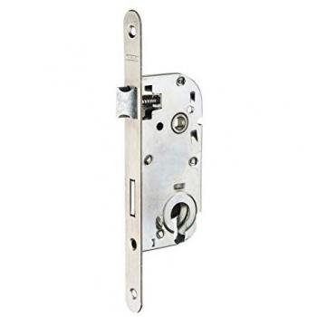 Serrure encastrable à cylindre inox, axe 40 mm, pour porte d'entrée