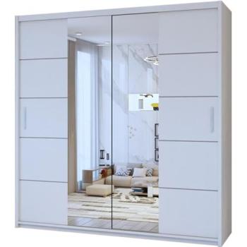 Slide‑Mirror Jacklin White Wardrobe 150 cm × 217 cm