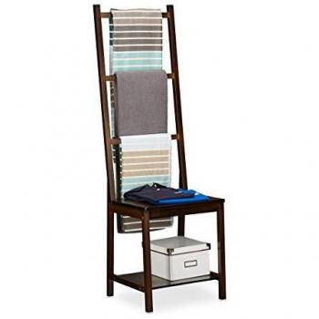 Bamboo Valet Butler, Dark Brown, 133 x 40 x 42 cm