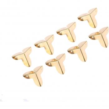 8pcs Vintage Gold Corner Brackets for Box Protection, Suitable for Notebooks, Menus, Photo Frames, and Furniture (22x22x23mm)