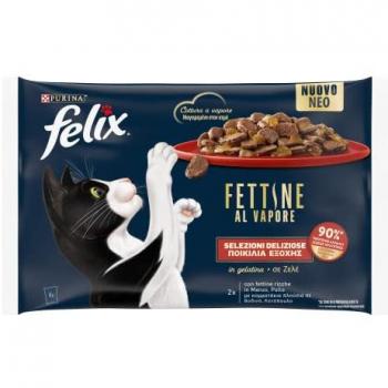 Felix Gatto Umido Manzo e Pollo 4x80g