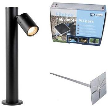 Palo Outdoor Acciaio Inox Nero Design Moderno Oblungo Max 1xWatt Qazqa