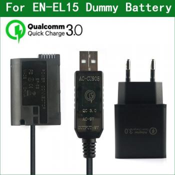 QC3.0 USB Power Bank for Nikon EN-EL15 Battery