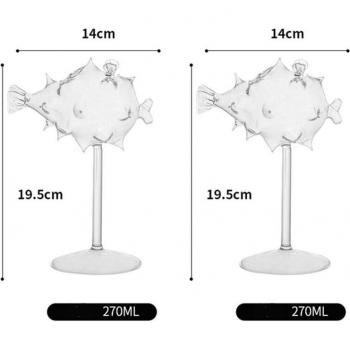 Fish-Shaped Cocktail Glass Set