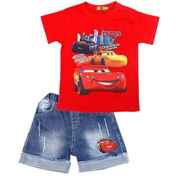 Confort Kids Hxetlv : T-shirt Cartoon + Short Denim pour Enfants
