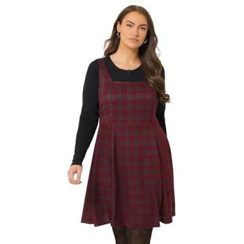 Robe flippy à carreaux rouges Yours Curve EU 46