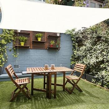Toldo Vela 3x4 m, Vela de Sombra 4x3 m, HDPE, Transpirable, Resistente, 95% Protección Rayos UV
