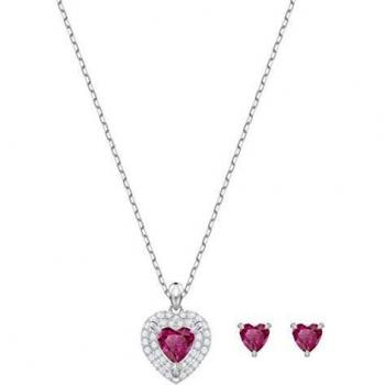 Swarovski One Set, Rot, Rhodiniert – Glitzerndes Accessoire