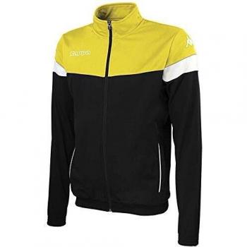 XS Kinderjacke Kappa Vacone – Schwarze Basis mit gelben Akzenten, weiße Details