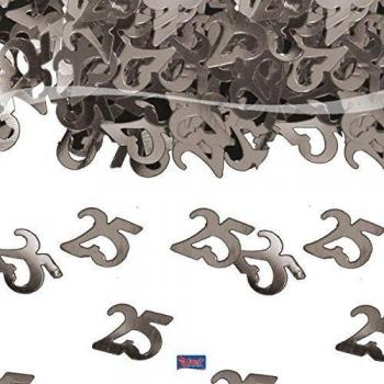 Folat Zilver 14g 25 Jaar Confetti – Party Tafeldecoratie