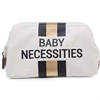 Kulturbeutel Baby Necessities von Childhome Cremeweiß Schwarz Gold