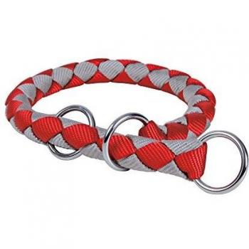 Collar Cable Ajustable para Perros Trixie con Colores Rojo y Plata