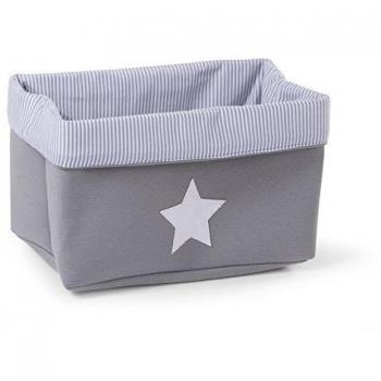 Cesto Portaoggetti Childhome Tela Righe Grigie