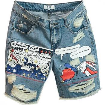 Short en Jean Lumineux – Offre Spéciale Hommes, Motif Estival Ultra‑Zhang