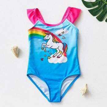 Maillot de bain une pièce pour filles, motif licorne, 2-8 ans, 2022